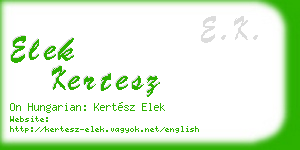 elek kertesz business card